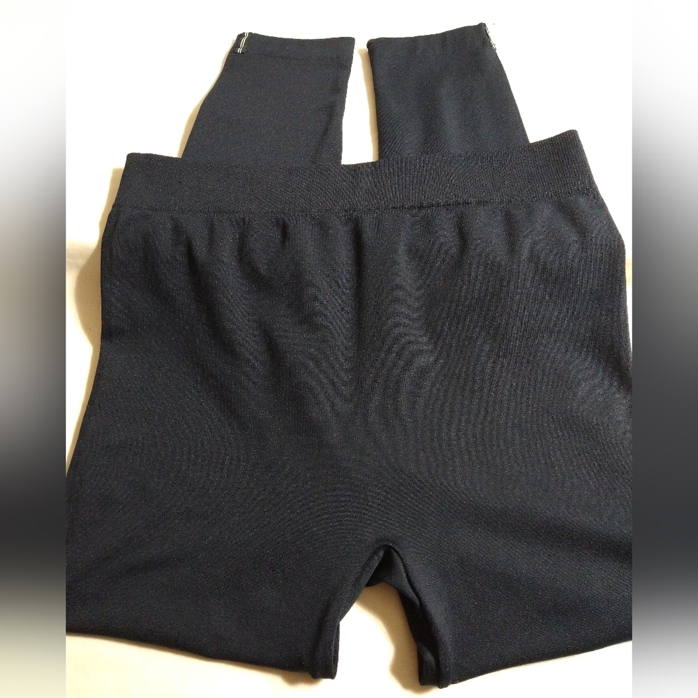 NAUTICA  FLEECE-LINED NAVY KNIT LEGGINGS /W NAVY SIDE-TABS L/XL US